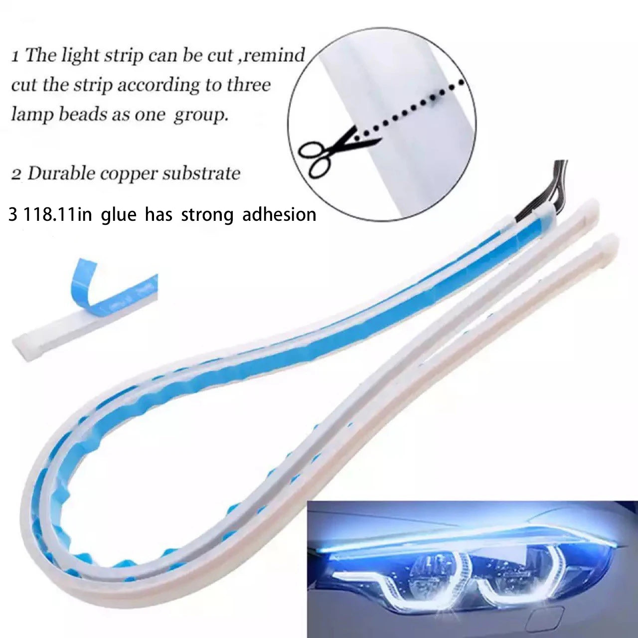Car LED Light Strip Kit Interior Ambient Lighting - Waterproof, for Cars, Trucks, SUV Car decoration
