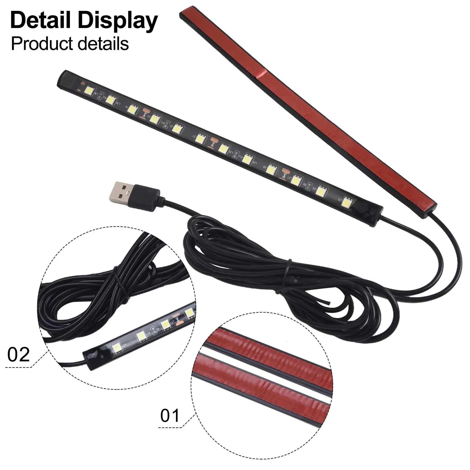 Car LED Foot Light Strip USB Lighting For Car Interior Floor Or Dash